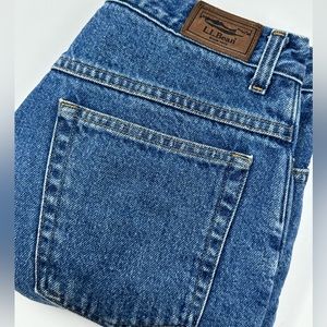 LL Bean Double L Jeans Womens Sz 8 Regular Relaxed Fit Flannel Lined Denim P8